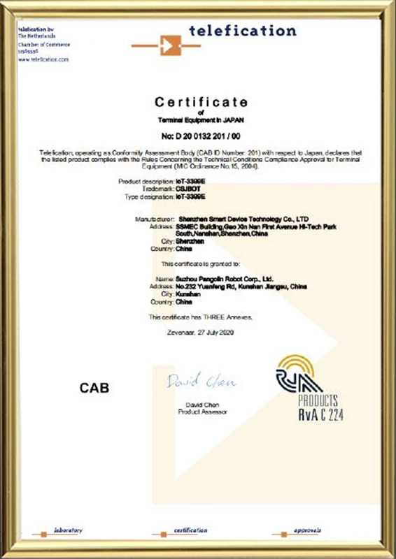 Certification Japan Telec