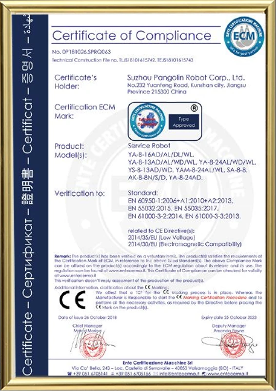 Certification CE de l'UE